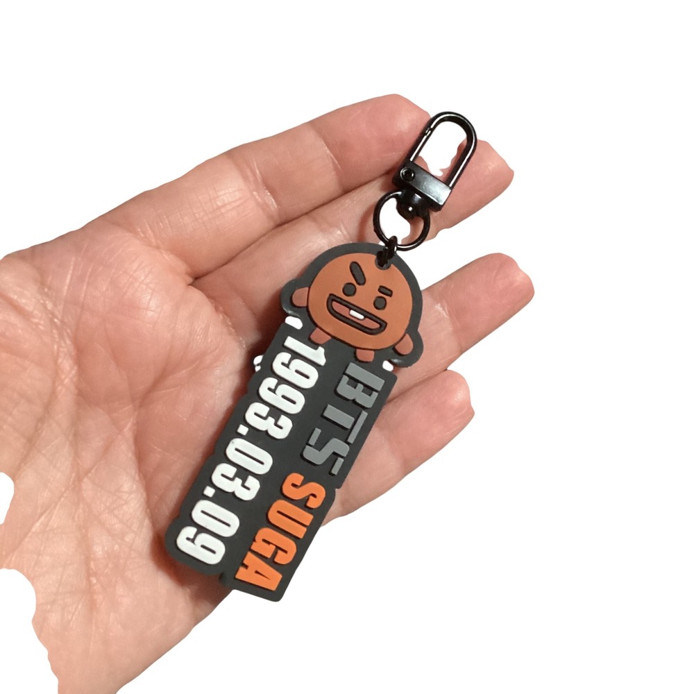 BTS Suga BT21 Shooky Brown Rubber Figure Charm Wristlet Strap 1993.03.09 - Picture 6 of 9